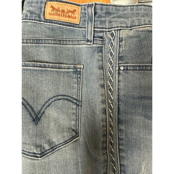 Levi's Mid-Rise Southwest Aztec Embroidered Tuxedo Stripe Skinny Jeans Sz 29 - Picture 7 of 16